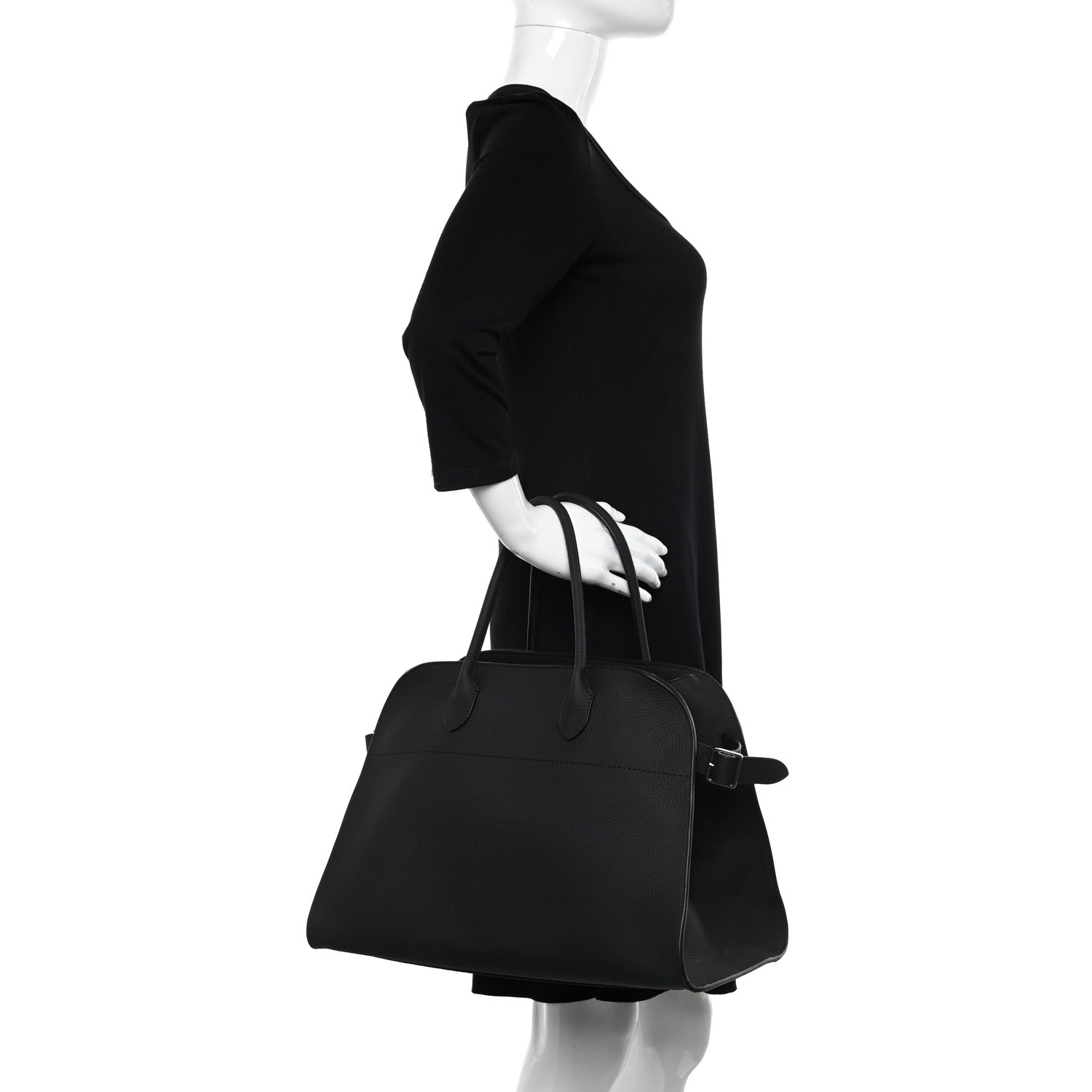 The Row Matte Grained Calfskin Soft Margaux 15 Black 2 of 9