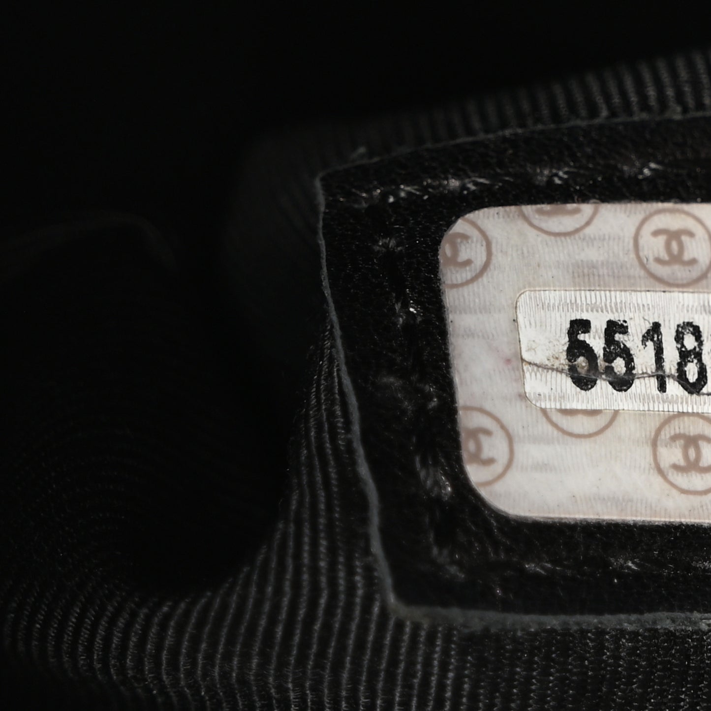 Caviar Embroidered Logo Shoulder Bag Black
