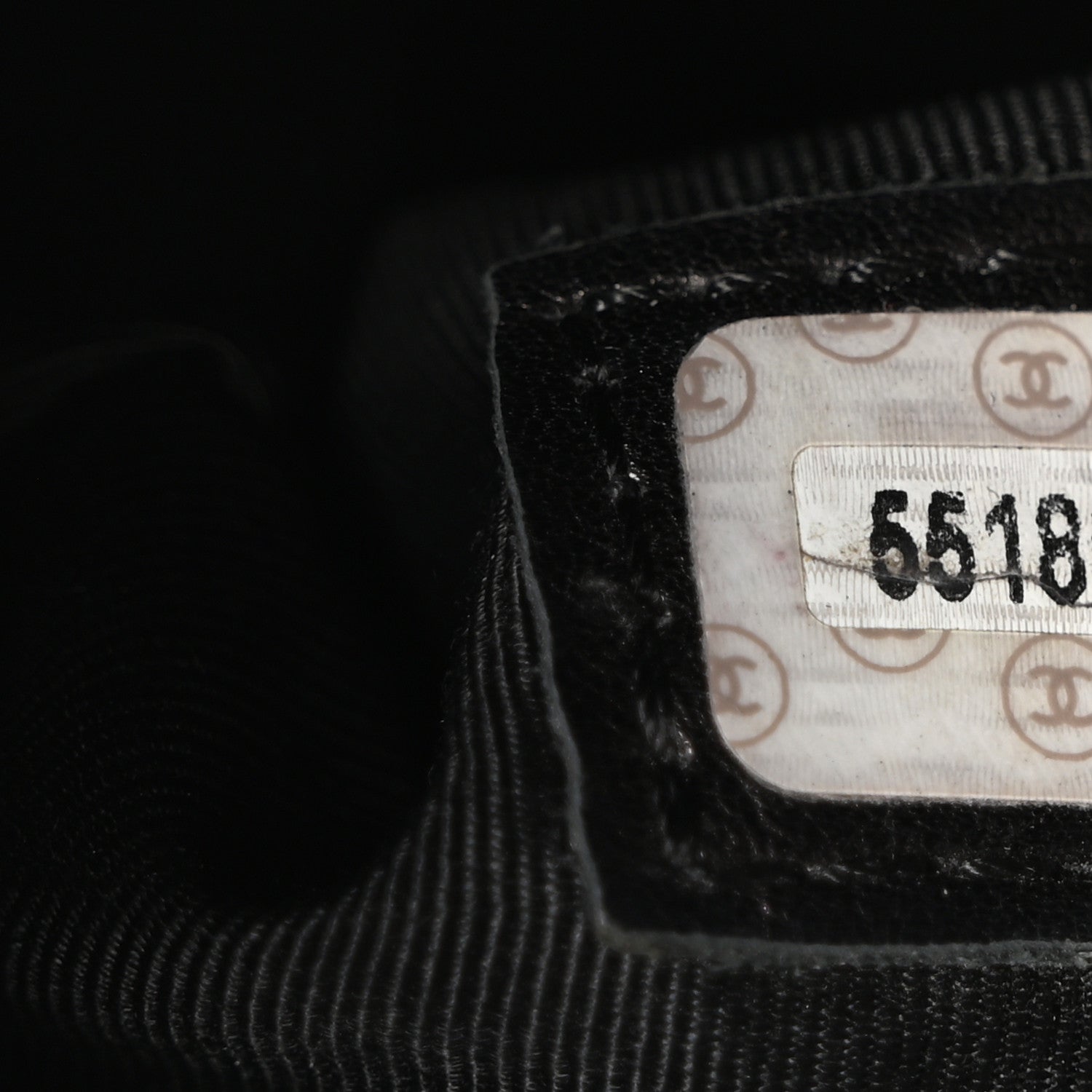 Chanel Caviar Embroidered Logo Shoulder Bag Black 7 of 10