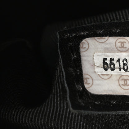 Chanel Caviar Embroidered Logo Shoulder Bag Black 7 of 10