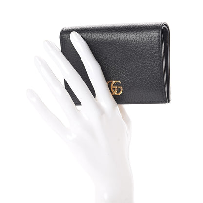 Gucci Pebbled Calfskin GG Marmont Card Case Black 2 of 7