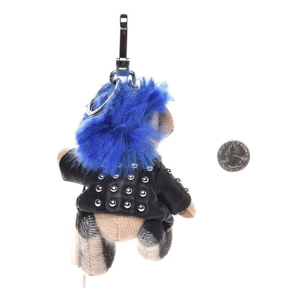 Burberry Cashmere Thomas Punk Teddy Bear Keychain Charm Camel 2 of 5