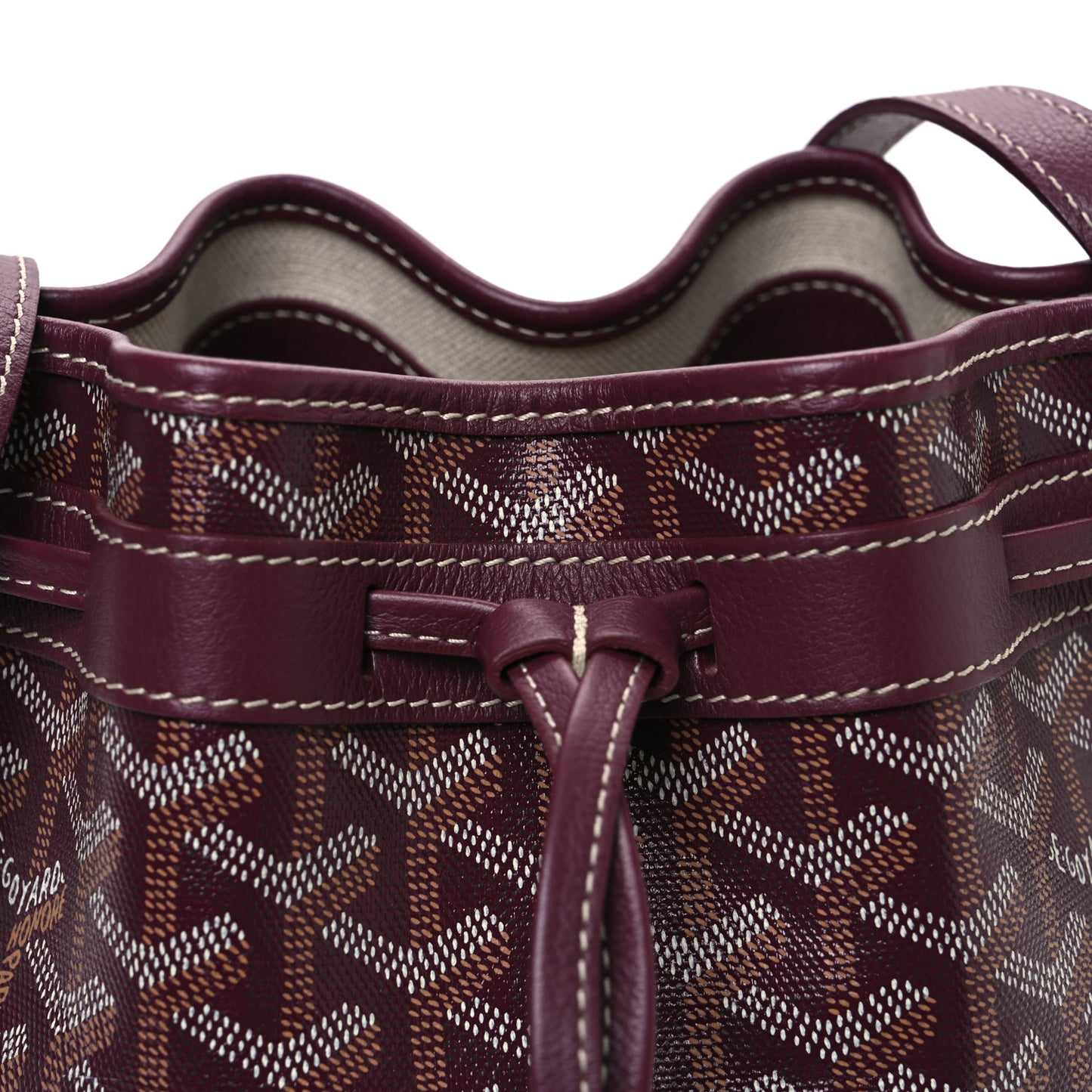 Goyardine Petit Flot Bucket Bag PM Burgundy