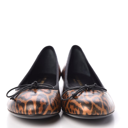Saint Laurent Leopard Lame Double Cat Ballet Class Flats 38 2 of 8