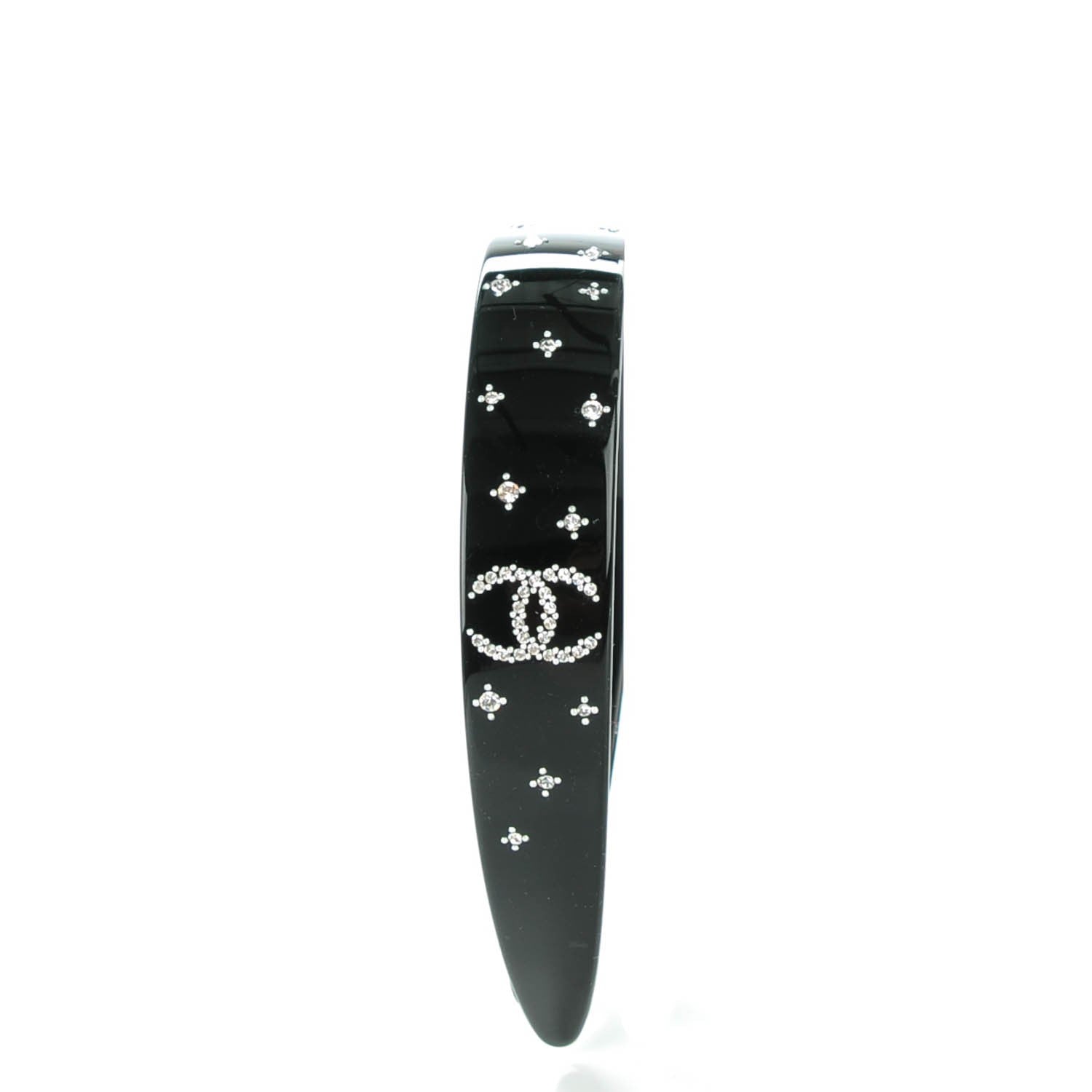 Chanel Plastic Crystal CC Headband Black 4 of 6