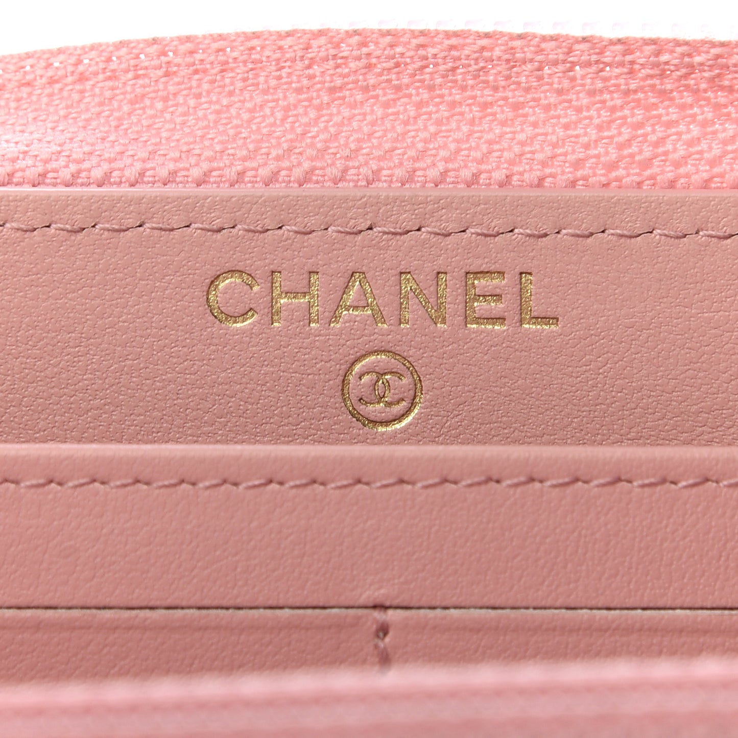 Caviar Quilted Large Boy Zip Around Wallet Pink