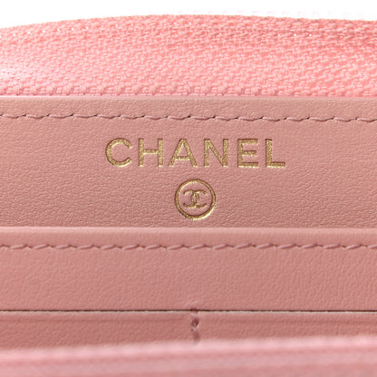 Chanel Caviar Quilted Large Boy Zip Around Wallet Pink 6 of 7