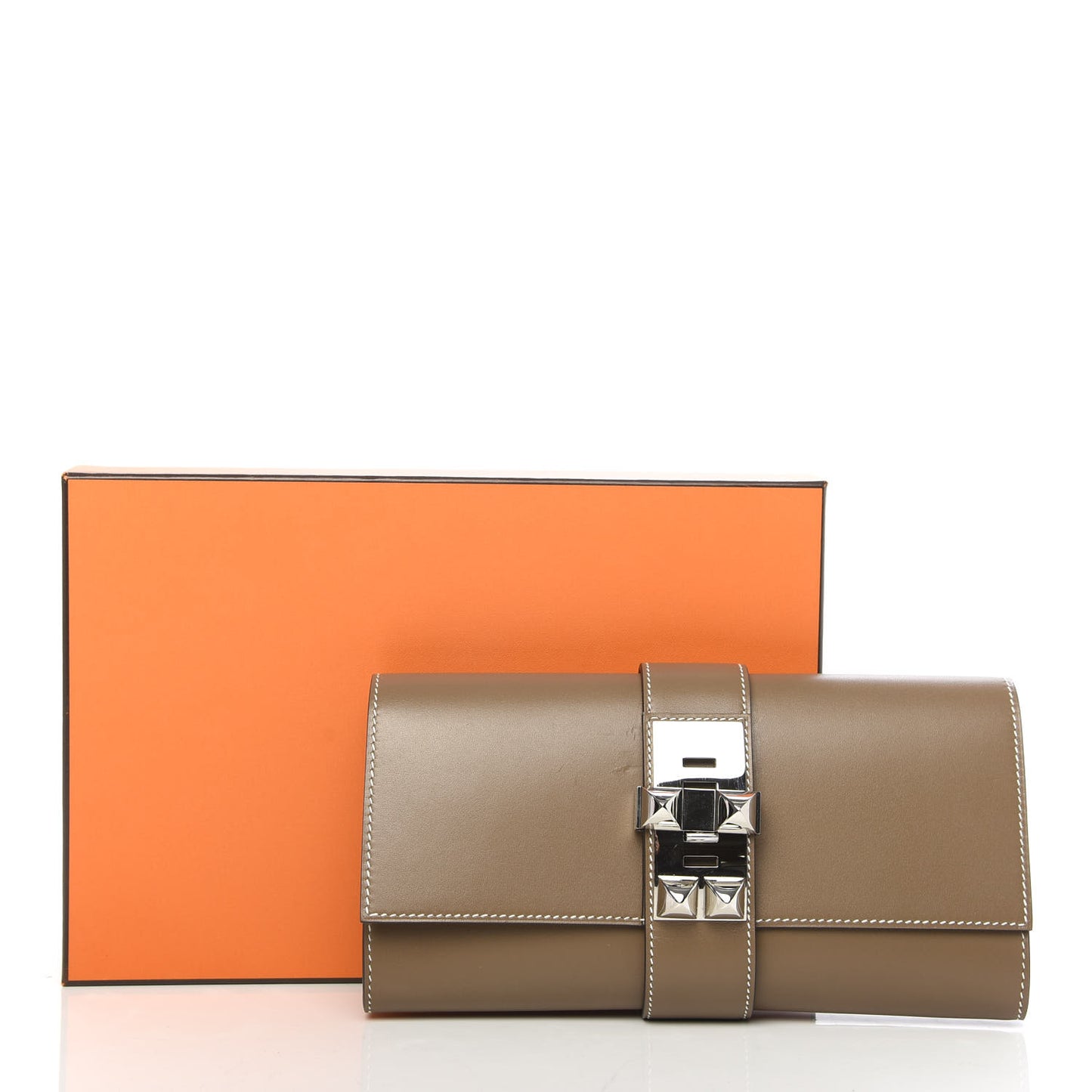 Tadelakt Medor 23 Clutch Etoupe