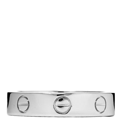 Cartier 18K White Gold Diamond 4mm LOVE Wedding Band Ring 49 4.75 3 of 5
