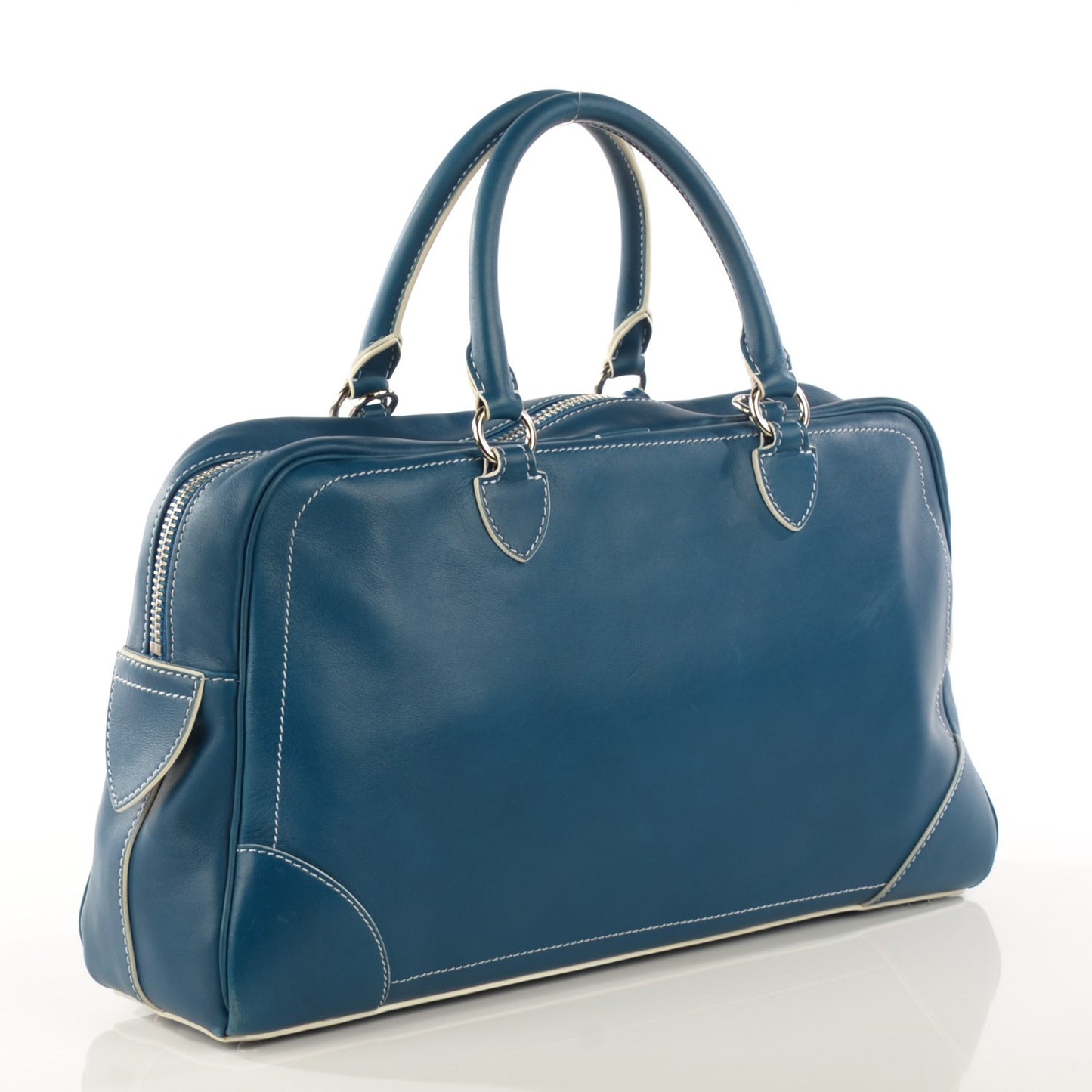 Calfskin Venetia Satchel Blue