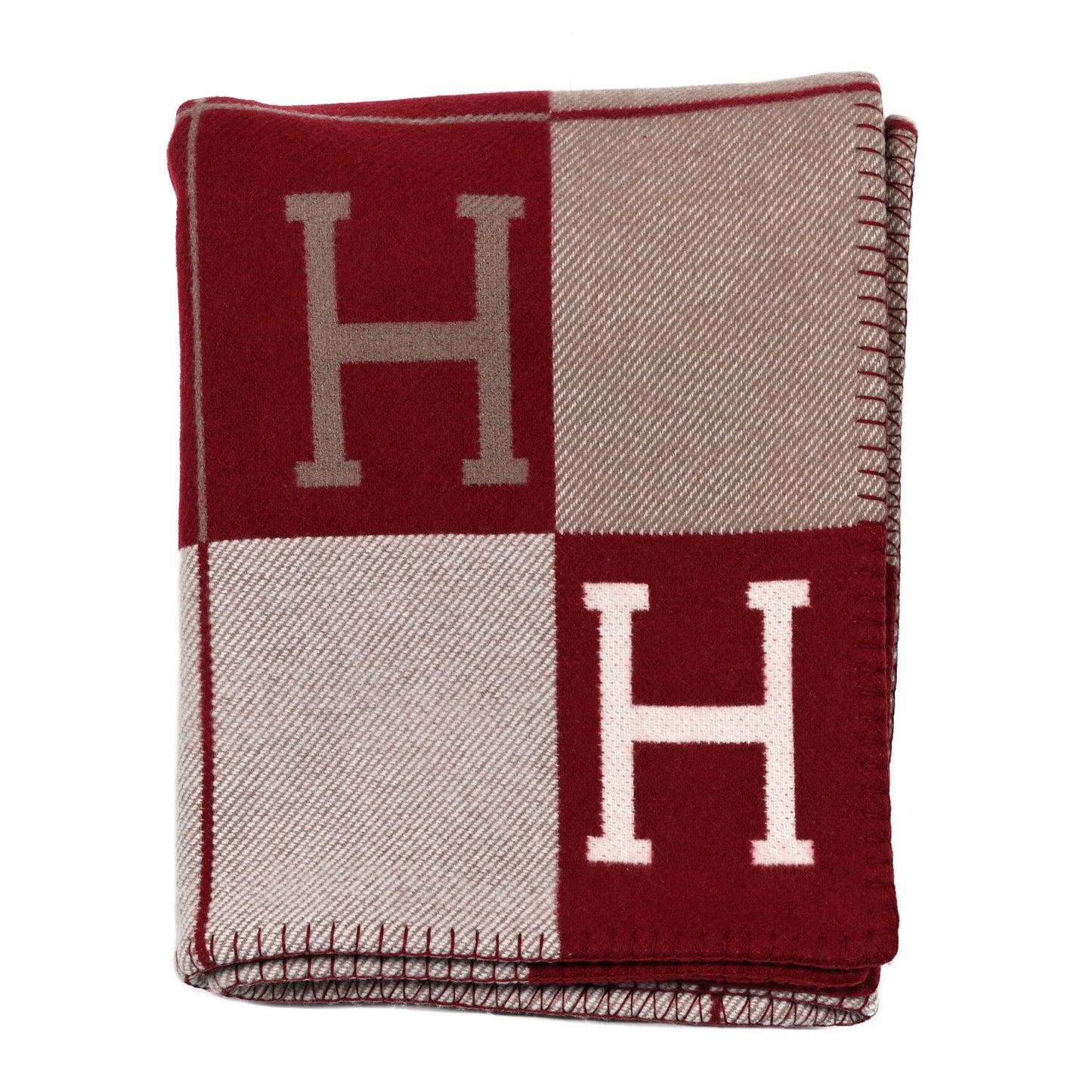Wool Cashmere Avalon III Blanket Ecru Rouge H