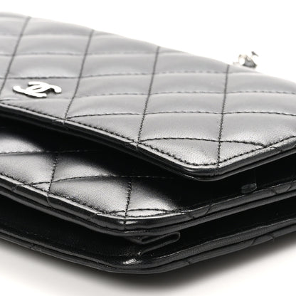 Chanel Lambskin Quilted Wallet On Chain WOC Black 12 of 13