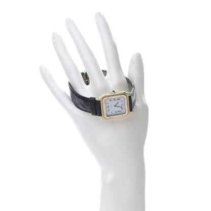 Cartier 18K Yellow Gold Alligator 27.5mm Santos Dumont Manual Winding Watch 2 of 7
