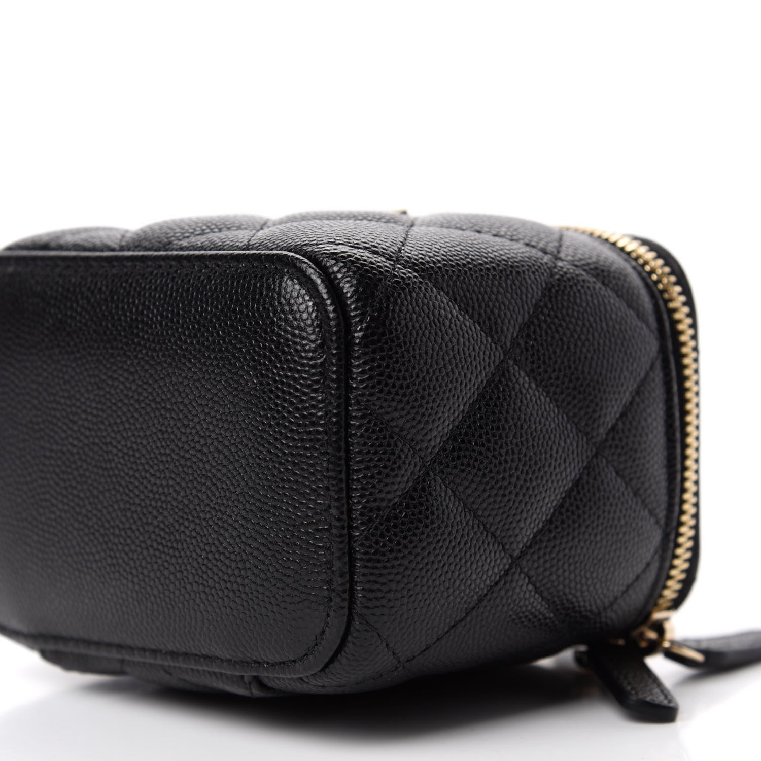 Chanel Caviar Quilted Mini Pearl On Top Vanity Case With Chain Black 7 of 11
