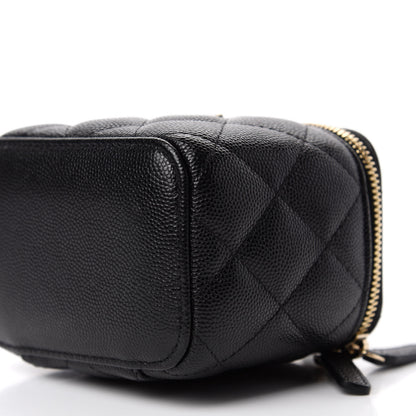 Chanel Caviar Quilted Mini Pearl On Top Vanity Case With Chain Black 7 of 11