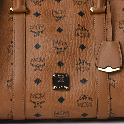 MCM Visetos Medium Boston Bag Cognac 9 of 9