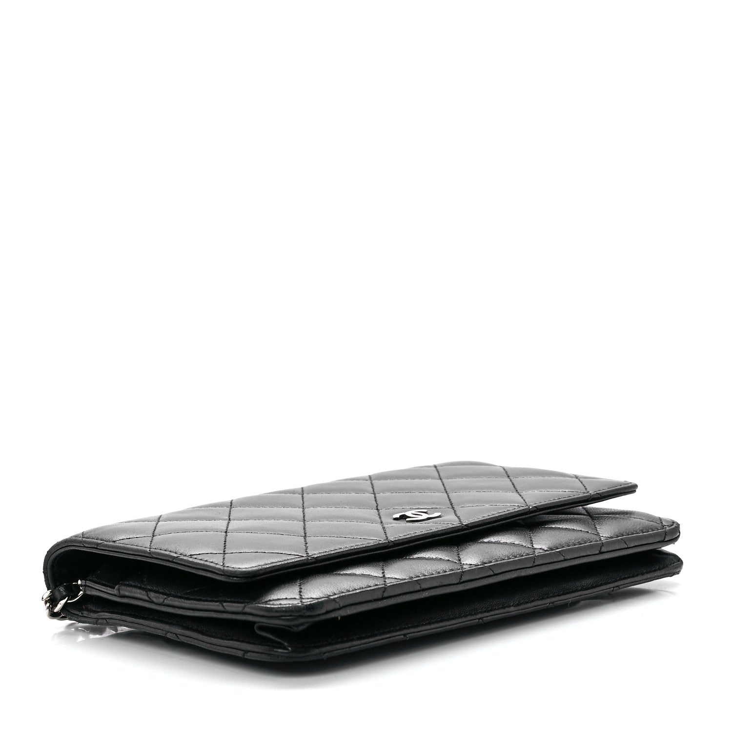 Chanel Lambskin Quilted Wallet On Chain WOC Black 4 of 12