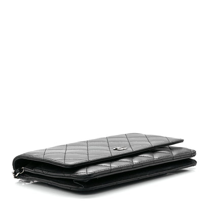 Chanel Lambskin Quilted Wallet On Chain WOC Black 4 of 12