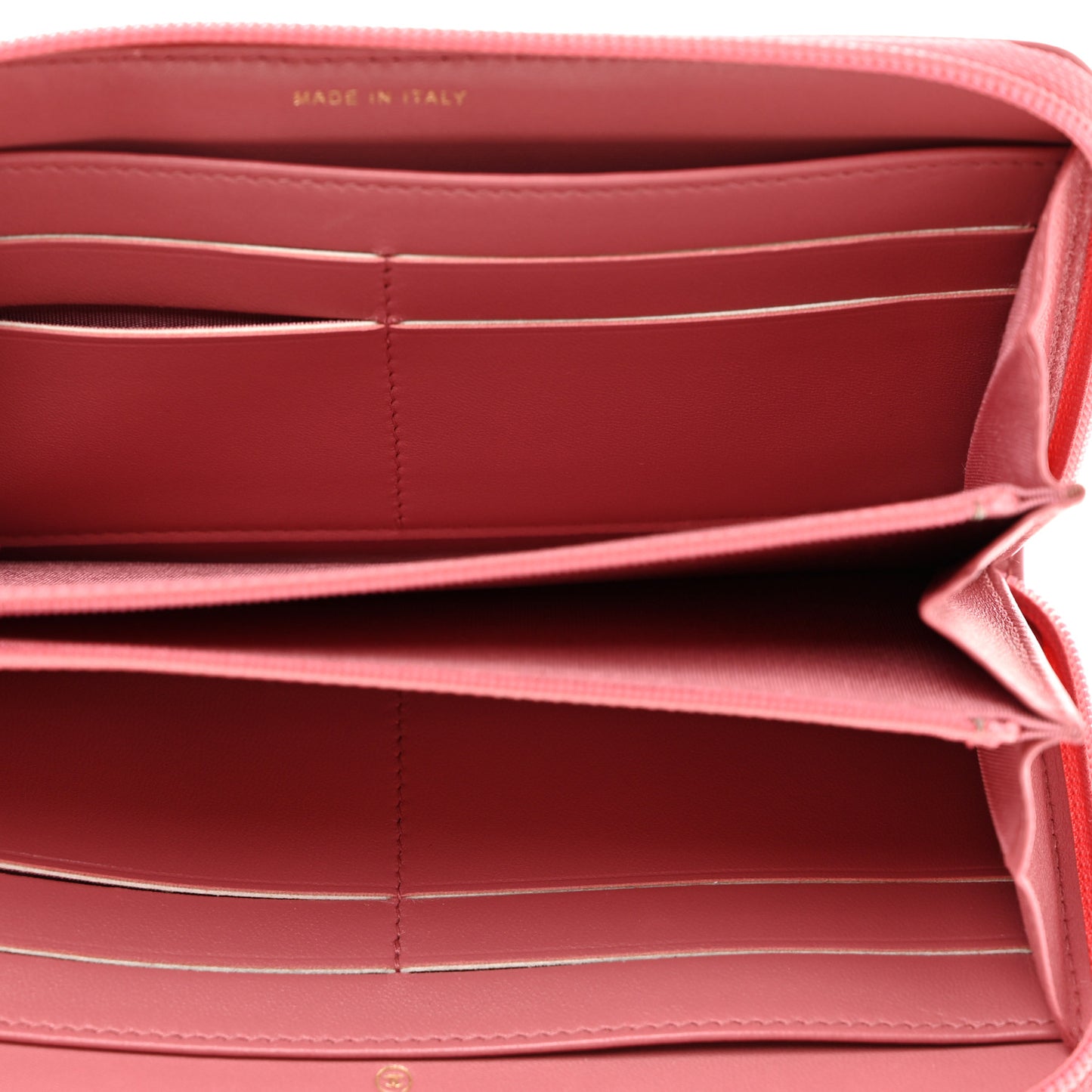 Lambskin Quilted Boy Zip Around Wallet Pink