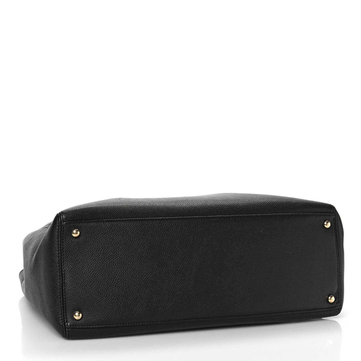 Calfskin Cerf Executive Shopper Tote Black
