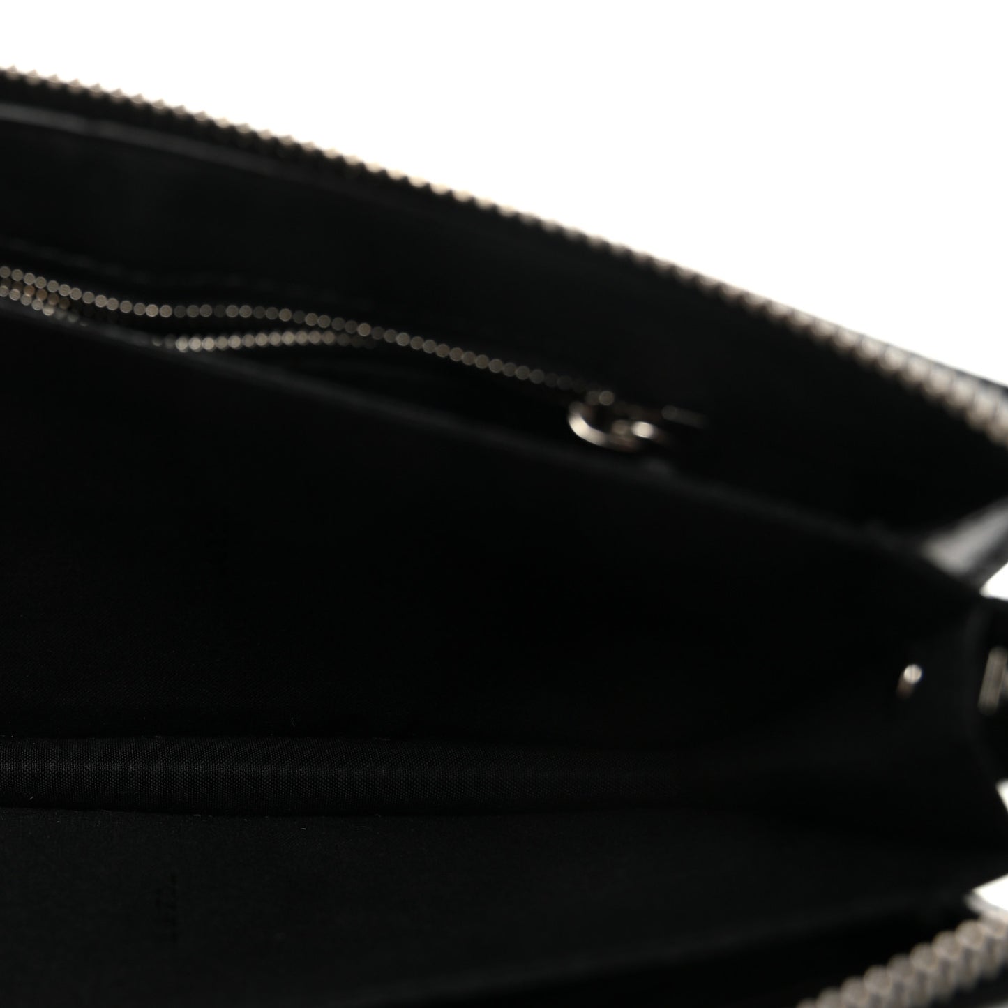 Vitello Grace FF 1974 Embossed Slim Clutch Maya Black
