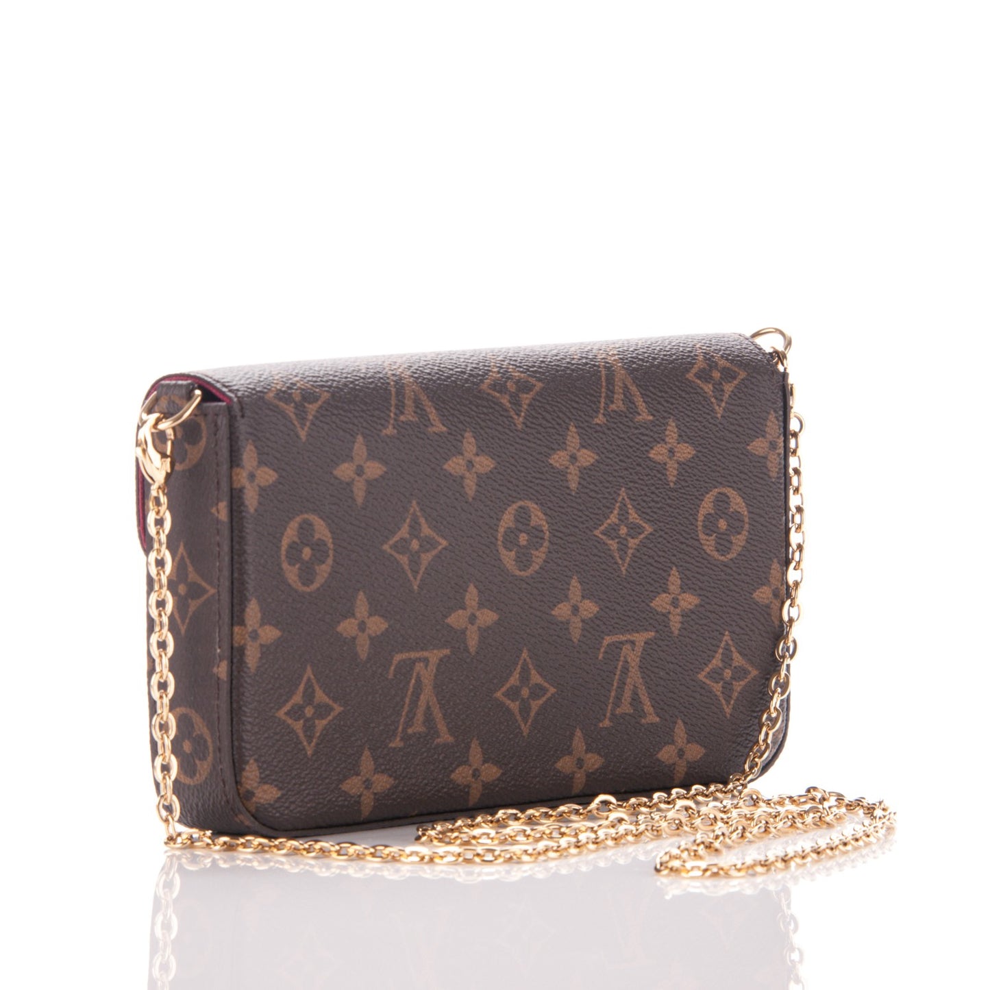 Monogram Pochette Felicie Chain Wallet Fuchsia