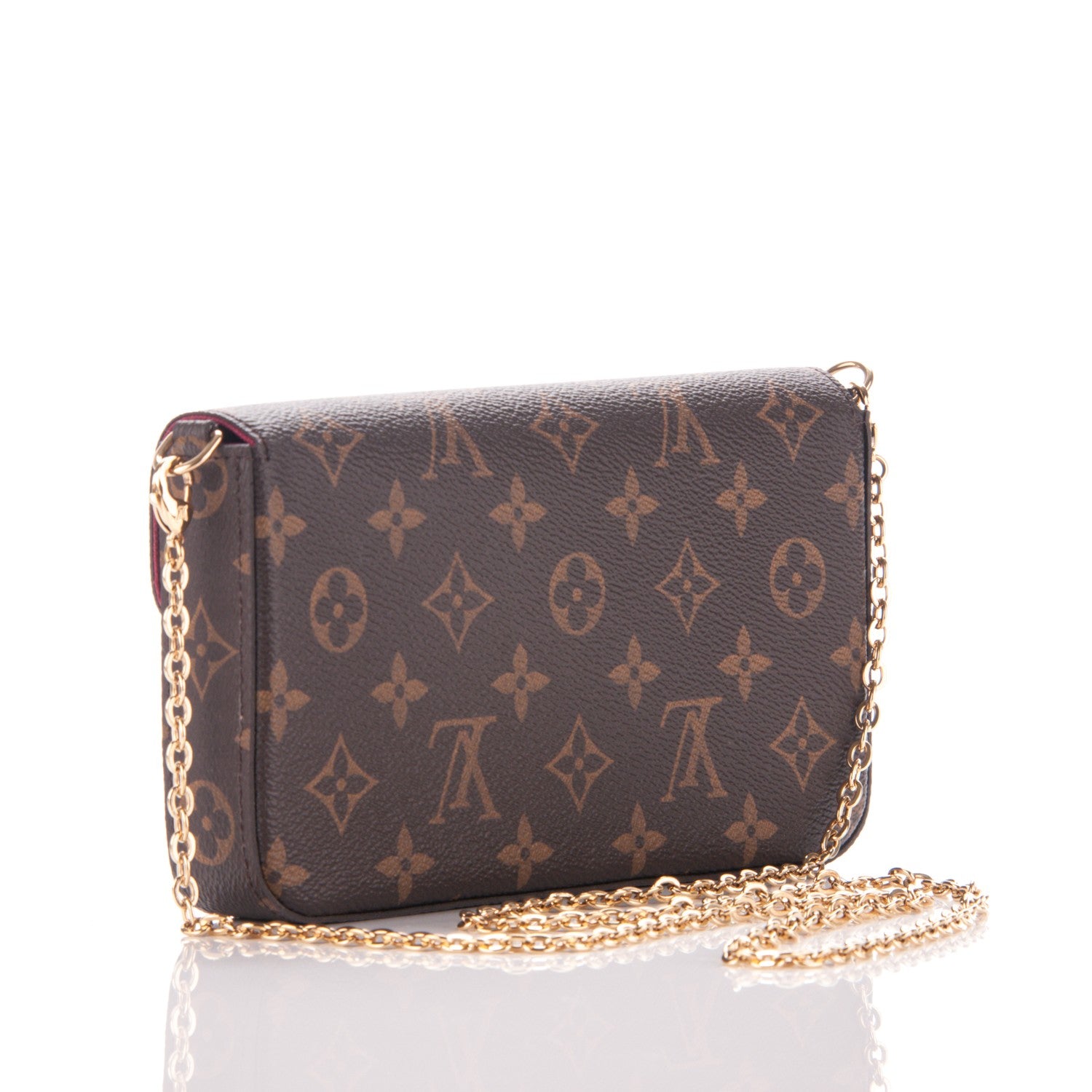 Louis Vuitton Monogram Pochette Felicie Chain Wallet Fuchsia 3 of 7