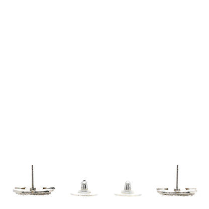 Chanel Crystal Mini Timeless CC Earrings Silver 3 of 5