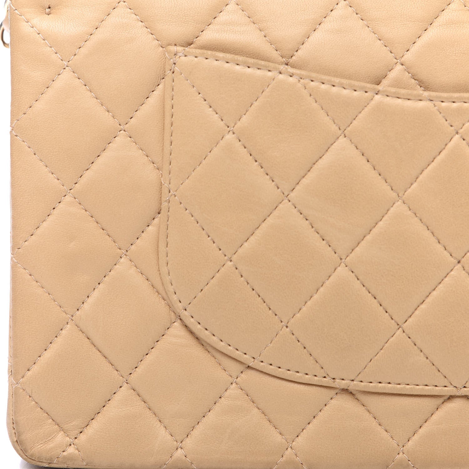 Chanel Lambskin Quilted Medium Double Flap Beige 17 of 19
