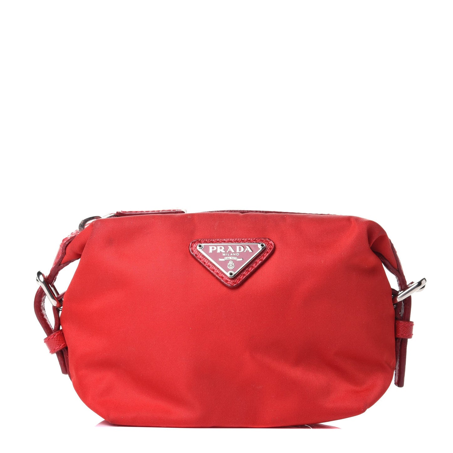Tessuto Nylon Vela Cosmetic Pouch Rosso