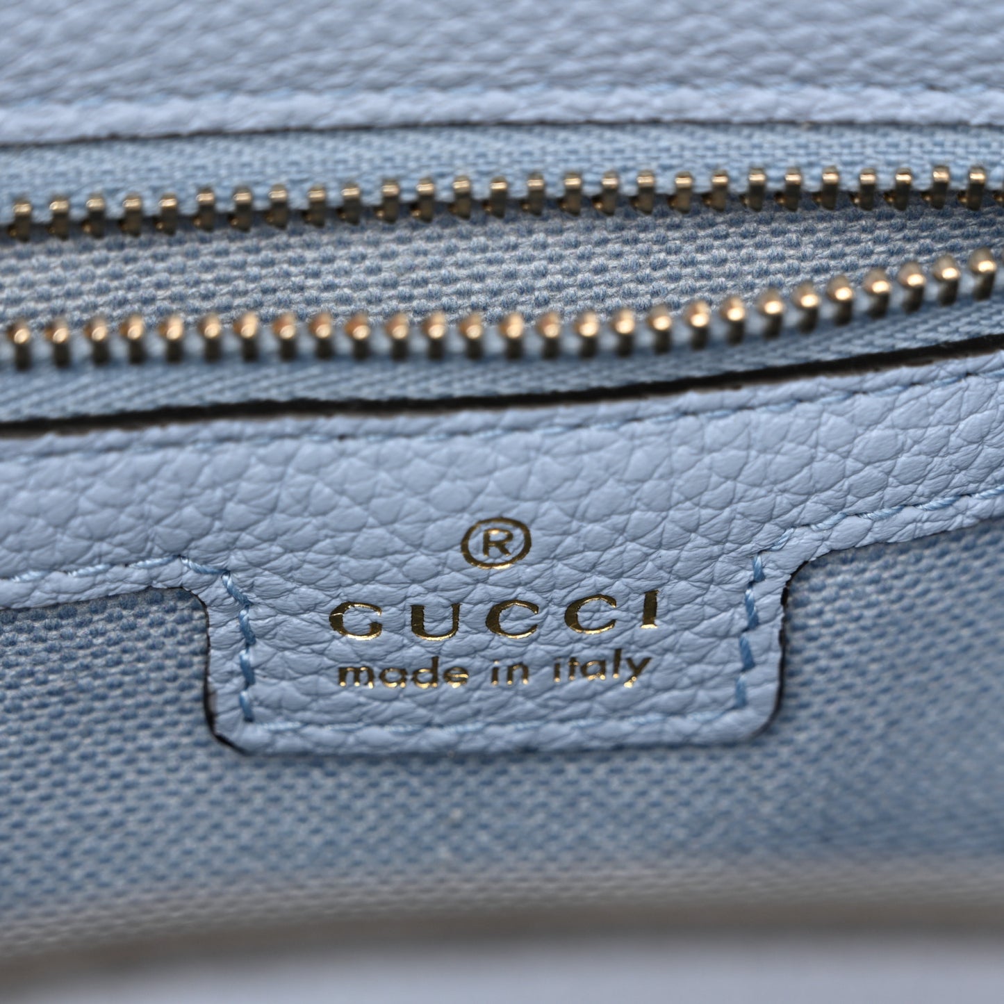 Grained Calfskin Web Medium Jackie 1961 Hobo Light Blue