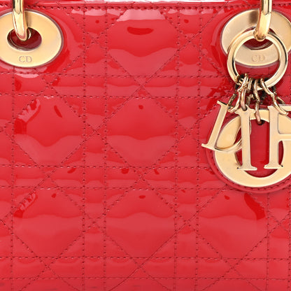 Christian Dior Patent Cannage Mini Lady Dior Red 8 of 10