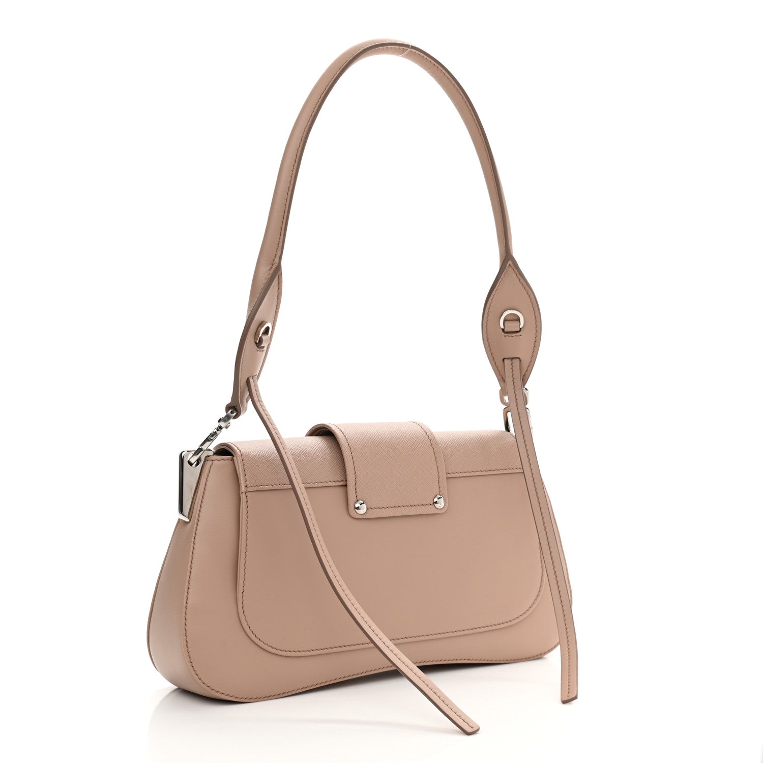 Prada City Calfskin Saffiano Mini Sidonie Shoulder Bag Cipria 3 of 12