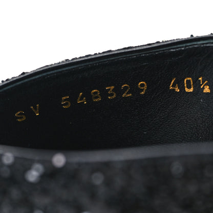 Saint Laurent Glitter LouLou 70 Mule Sandals 40.5 Black 6 of 9