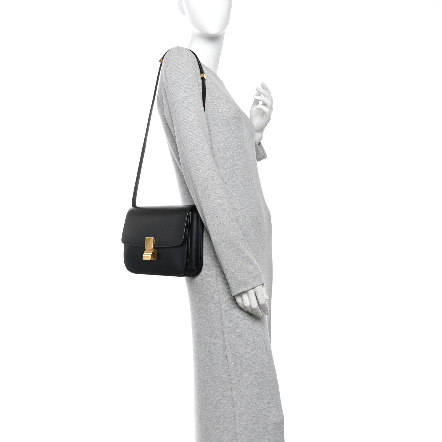 Celine Box Calfskin Medium Classic Box Flap Bag Black 2 of 10
