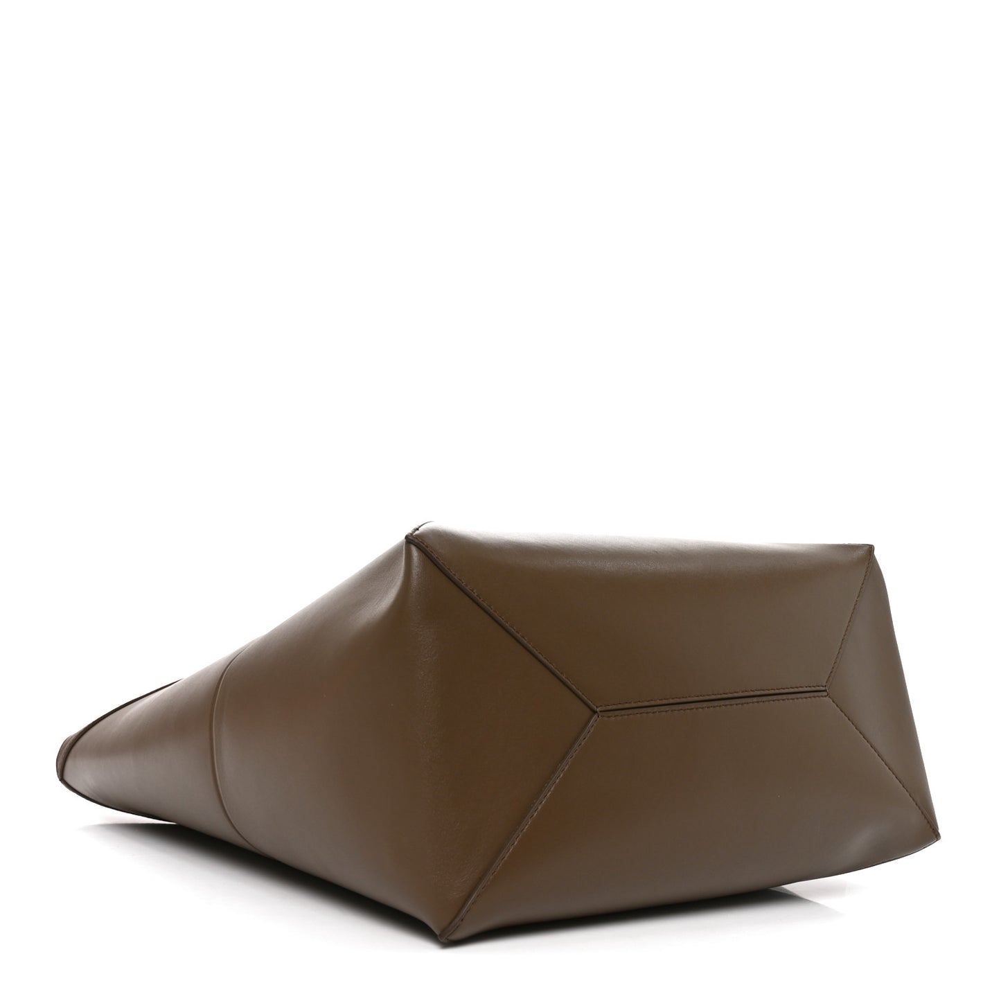 Shiny Calfskin Large Puzzle Fold Tote Umber