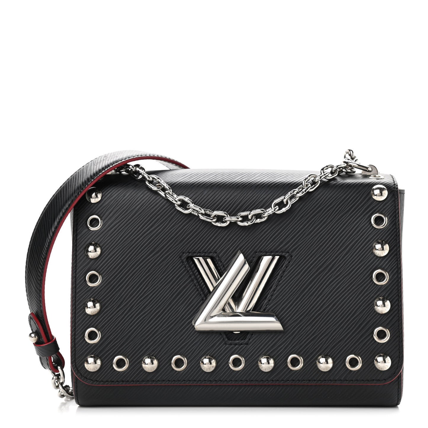 Epi Studded Twist Shoulder Bag MM Black