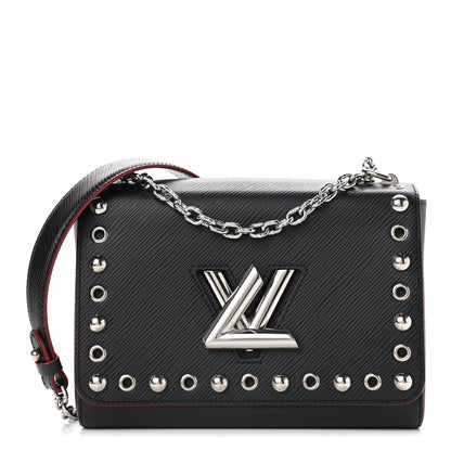 Louis Vuitton Epi Studded Twist Shoulder Bag MM Black 1 of 8