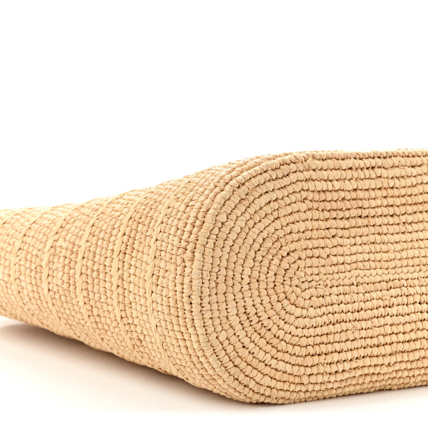 Raffia Calfskin Triomphe Teen Panier Bleached Pink