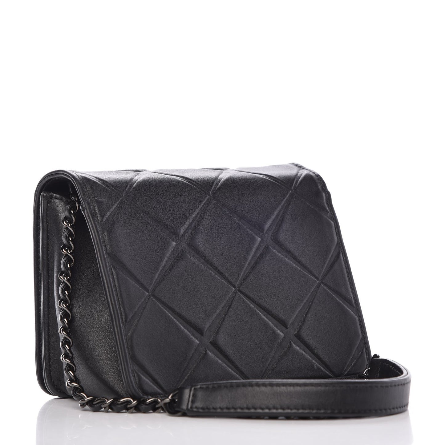 Calfskin Mini Propeller Flap Black