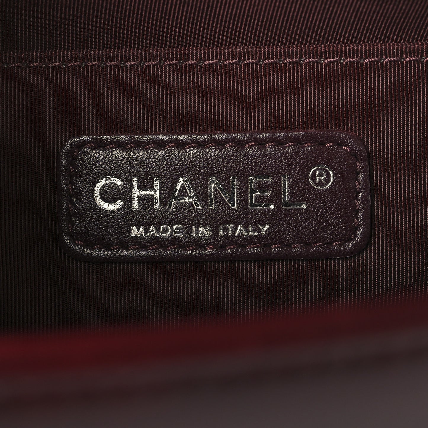 Glazed Calfskin Quilted Medium Boy Chained Flap Bordeaux