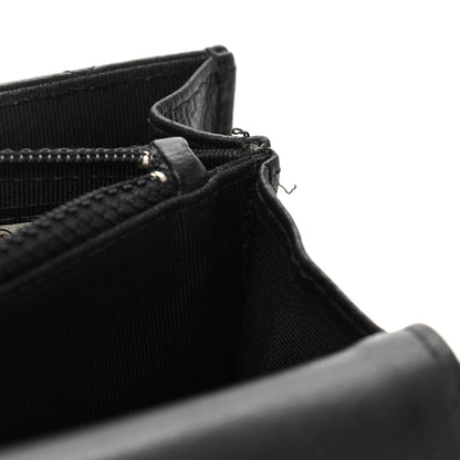 Chanel Letter Calfskin Embossed Quilted Square Wallet On Chain WOC Black 22 of 27