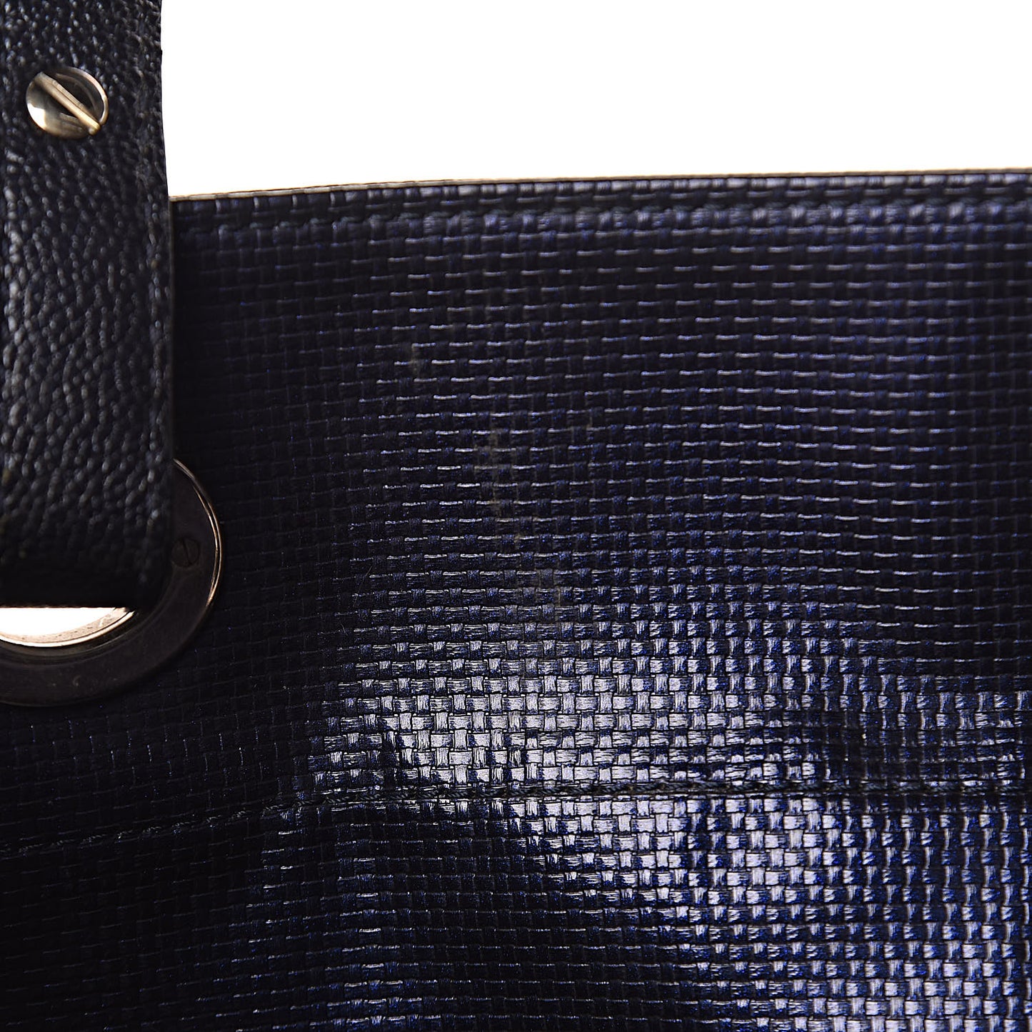 Metallic Coated Canvas Quilted Small Paris Biarritz Tote Blue