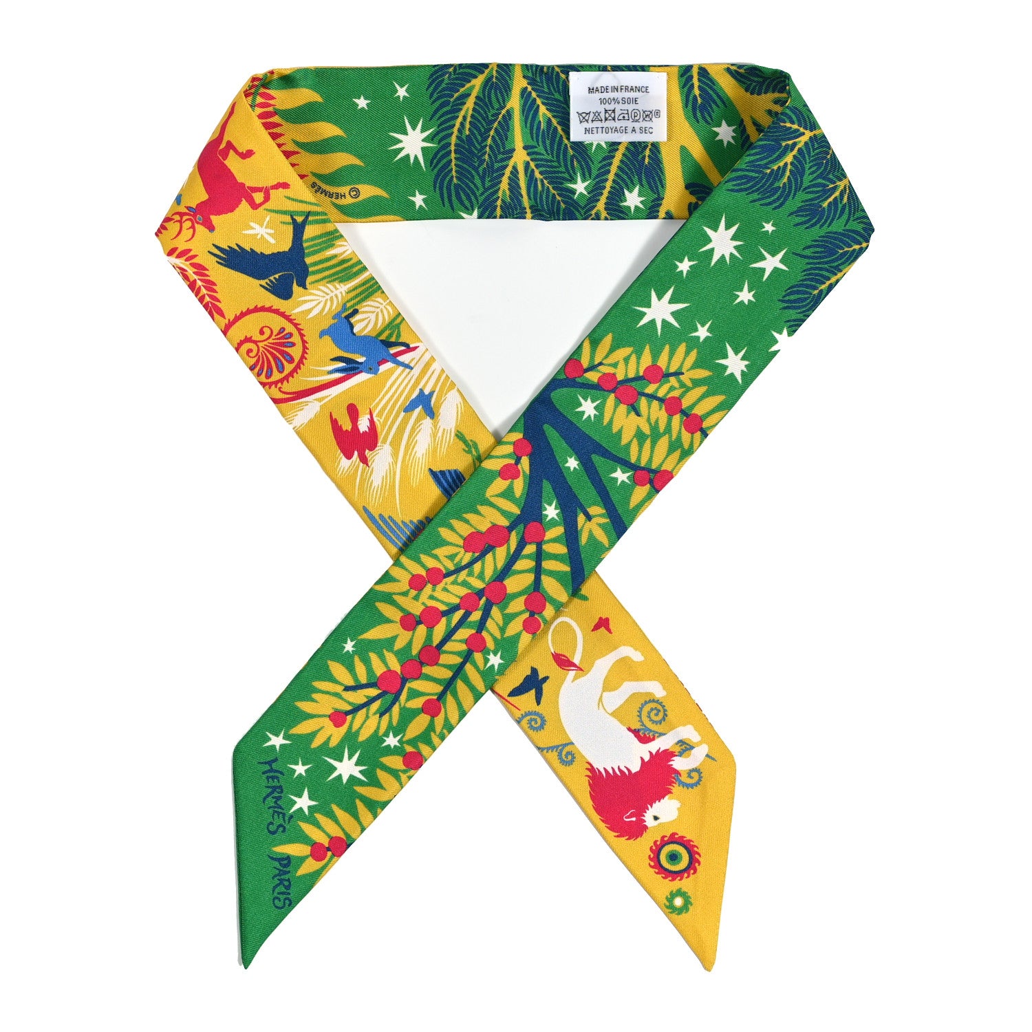 Hermes Silk Le Charme D Orphee Twilly Vert Vif Jaune Vif 1 of 3