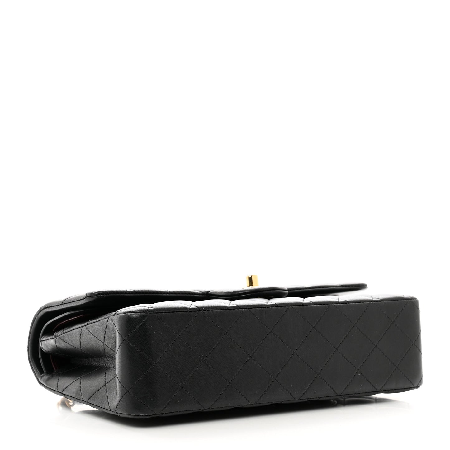 Lambskin Quilted Medium Double Flap Black