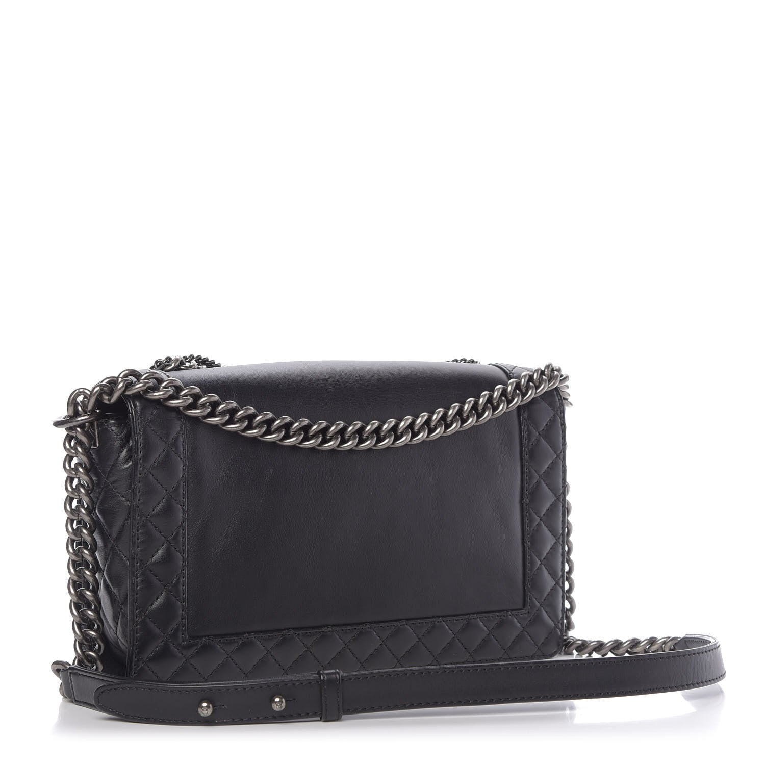 Chanel Calfskin Enchained New Medium Boy Flap Black 3 of 10