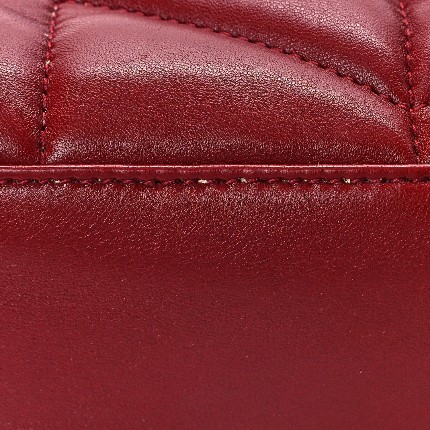 Saint Laurent Lambskin Quilted Toy Loulou Puffer Monogram Chain Satchel Red 11 of 13