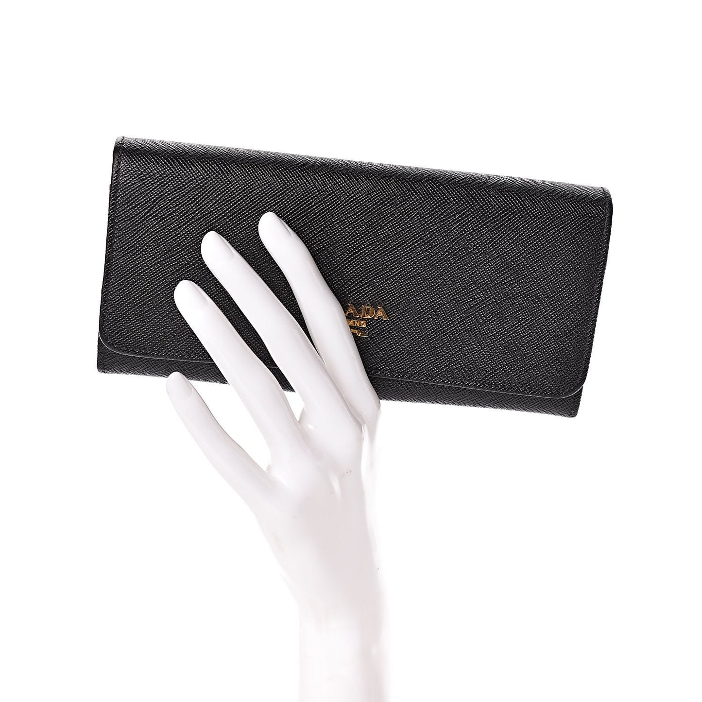 Saffiano Continental Flap Wallet Black