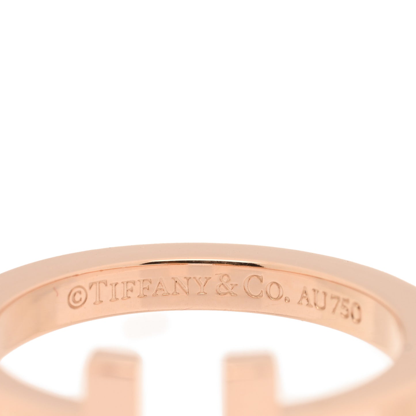 18K Rose Gold T Square Ring 56 7.5