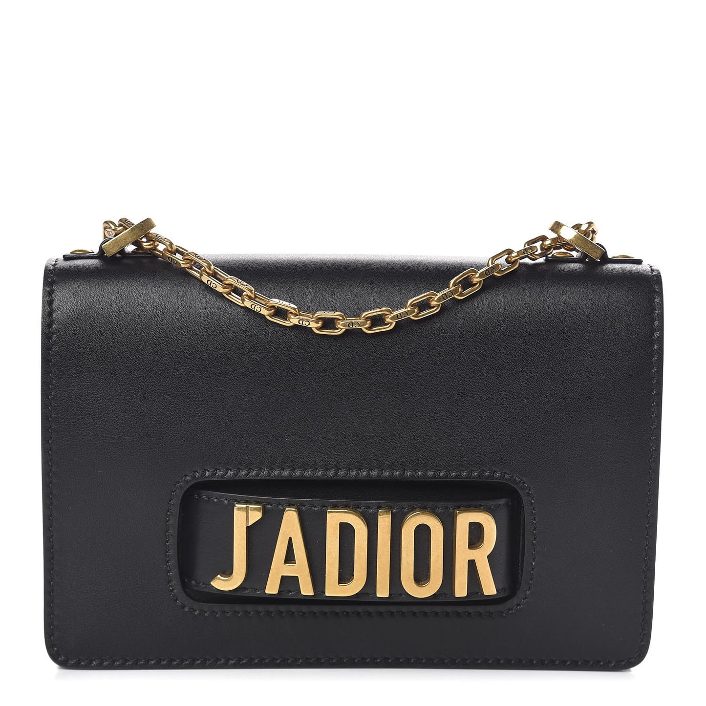 Calfskin J'Adior Chain Flap Bag Black